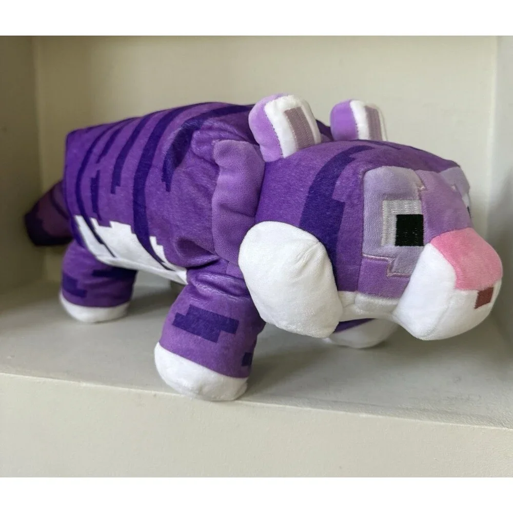 Minecraft Legends Purple Tiger Pillow Plush Buddy Mfg 22